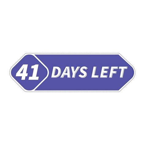 41 Days Left Banner Countdown Timer 26455081 Vector Art At Vecteezy