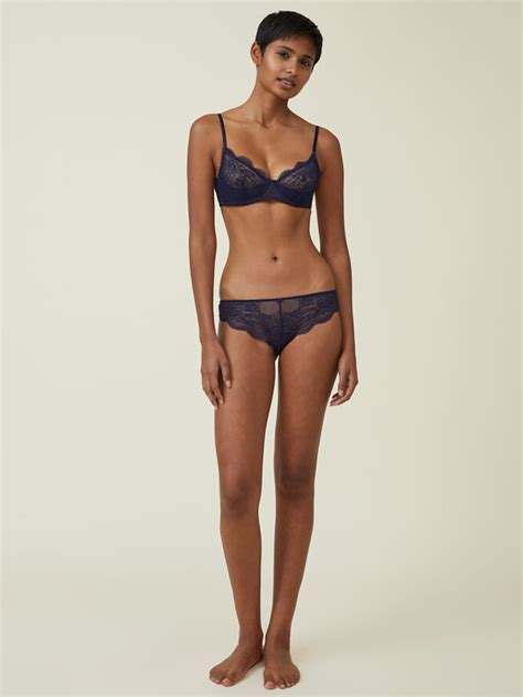 Body Intimates Nala Lace Brasiliano Brief French Navy Pomelo Fashion