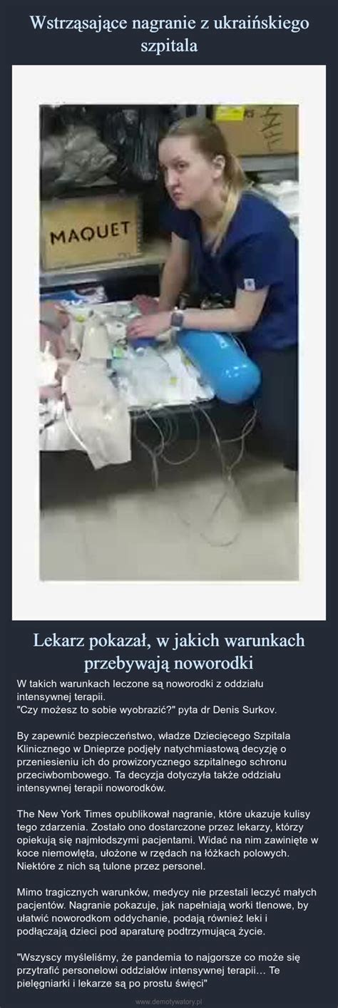 Wstrz Saj Ce Nagranie Z Ukrai Skiego Szpitala Lekarz Pokaza W Jakich