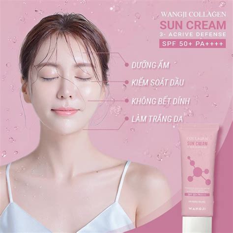 Mua Kem Chống Nắng Nâng Tông Trắng Da Wangji Collagen Sun Cream Spf 50