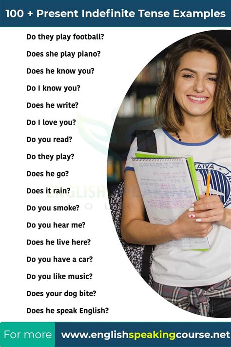 100 Simple Present Tense Examples In English Artofit