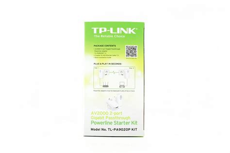 TP-Link TL-PA9020P AV2000 2-Port Gigabit Passthrough Powerline Adapter ...