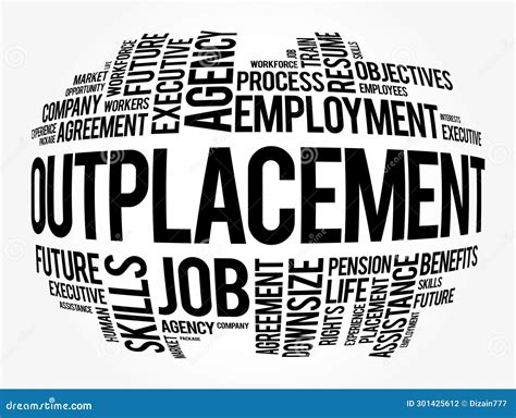 Outplacement Word Cloud Collage Business Concept Background Stock