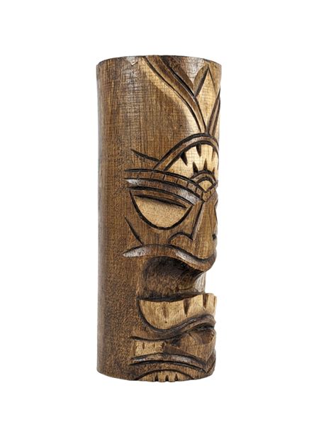 Totem Tiki en bois Trophée statuette ethnique maori fait main 3278