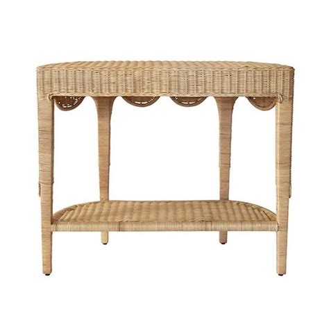 Matthew Izzo Home Scalloped Rattan Demi Lune Console In 2024 Console