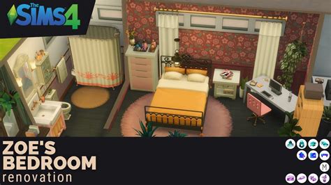 Zoe Patel S Bedroom Renovation Sims 4 Speed Build Youtube