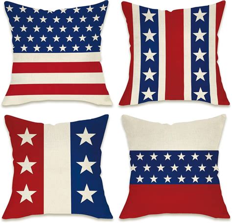 Th Of July Patriotic Decorative Throw Pillow Covers X Set Of