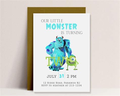 Monsters Inc Birthday Party Invitation Monster Party Invitation Scare