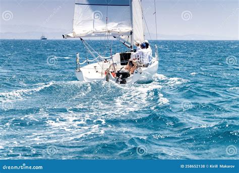 Sailing Crew On Sailboat During Regatta Editorial Stock Photo Image
