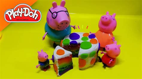 Peppa Pig Rainbow Peppa Pig Rainbow Cake 🐷🐷🌈🌈🍰🍰 Play Doh How To Make