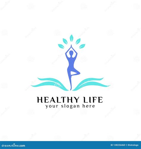 Healthy Life Logo Design Vector In Blue Color Healthcare Logo Vector