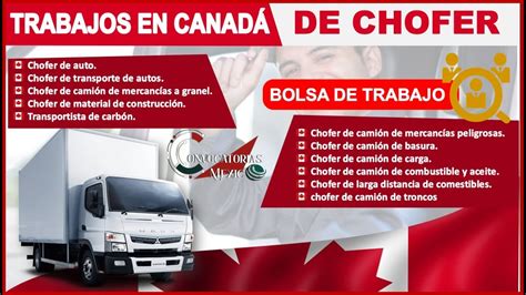 Trabajos En Canad De Chofer Convocatorias Laborales Empleo