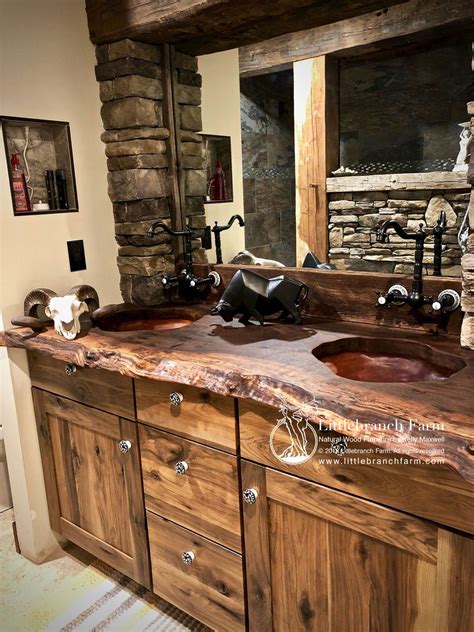 Rustic Vanities Made From Natural Wood Rustic Master Bathroom Rustic