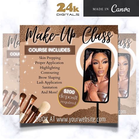 Diy Make Up Course Flyer Make Up One On One Class Make Up Artist