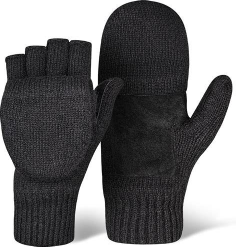 Mitaines D Hiver Convertibles En Laine Pour Homme Et Femme Tricot