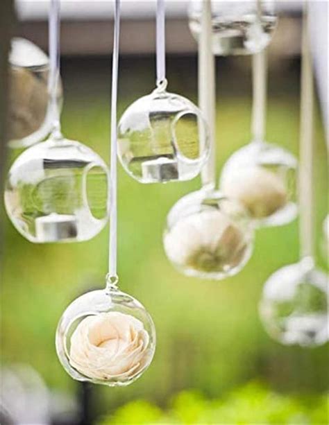 Wedding Hanging Glass Orbs Glass Tea Light Terrarium Haning Etsy