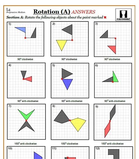 Translation And Reflection Worksheets