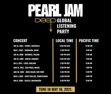 Pearl Jam Deep Global Listening Party