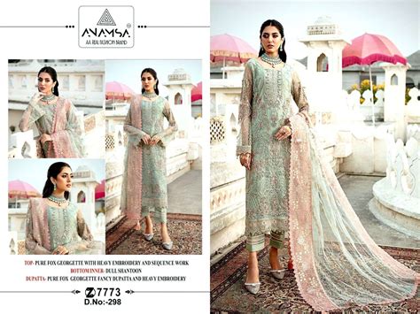 Anamsa 298 By Anamsa Designer Pure Heavy Faux Georgette Work Dress