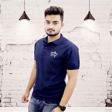 Mens Cotton Blue Collar Neck T Shirt Size S To Xxl At Rs 649 Piece In