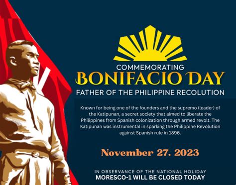 November 27, 2023 is Andres Bonifacio Day – MORESCO-1