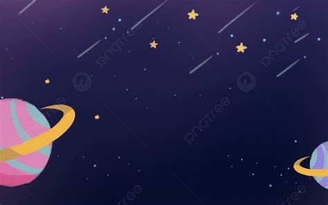 Cartoon Stars Meteor Universe Starry Sky Public Number Cover Background