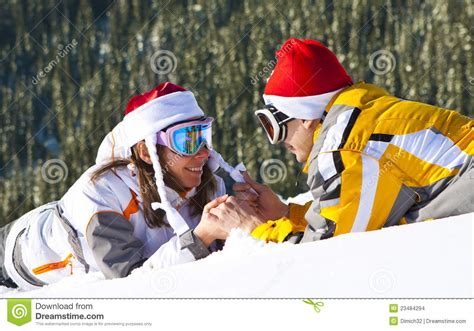 Love Pair On Ski Vacation Stock Photo Image Of Activities 23484294