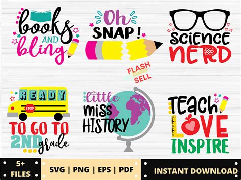 5 School Svg Bundle Teacher Life Svg Best Teacher Svg School Spirit Svg