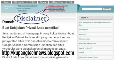 Cara Membuat Disclaimer Atau Penolakan Di Blog Baru