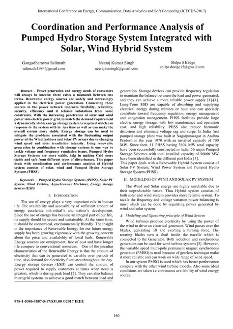 Pdf Coordination And Performance Analysis Of Pumped Hydro Storage