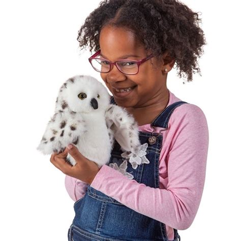 Little Snowy Owl Hand Puppet Folkmanis Puppets Stuffed Safari