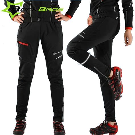 RockBros Men Winter Thermal Cycling Pants Fleece Mtb Downhill Mountain Bike Pants Long Wind ...