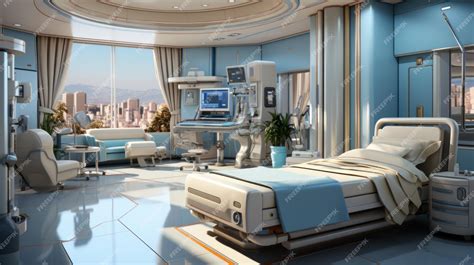 Premium AI Image | Hospital clean room with a bed