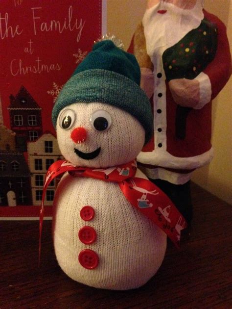 No Sew Sock Snowman All Steps 78 Sock Snowman Snowman Crafts