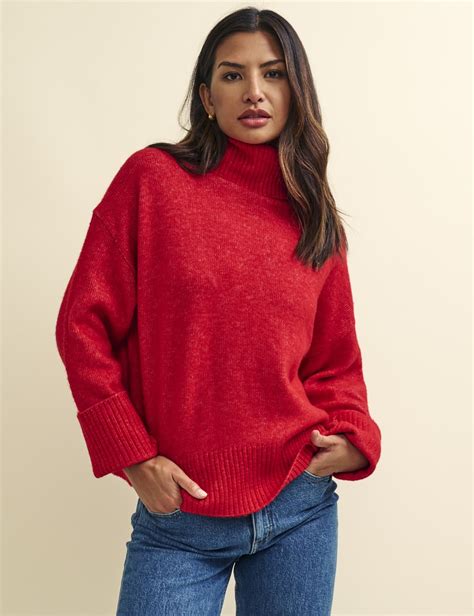 Red Roll Neck Knitted Jumper Nobodys Child