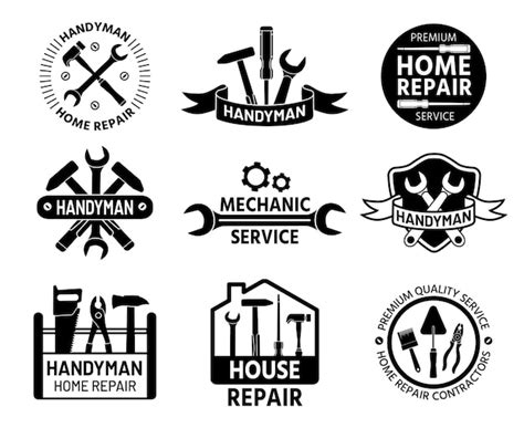 Premium Vector Handyman Logo Mechanic And Home Repair Service Logos