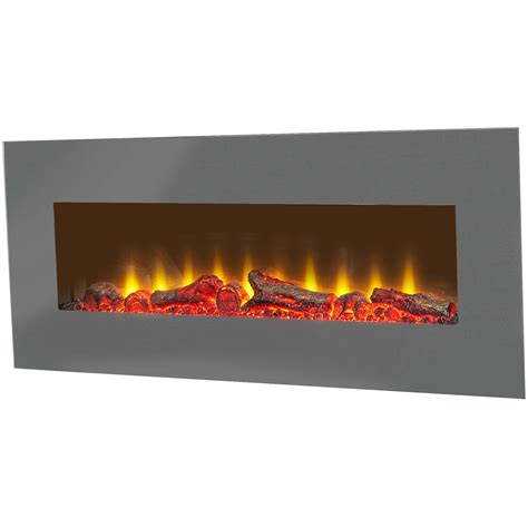 Sureflame Wm Electric Wall Mounted Fire With Remote In Grey Inch