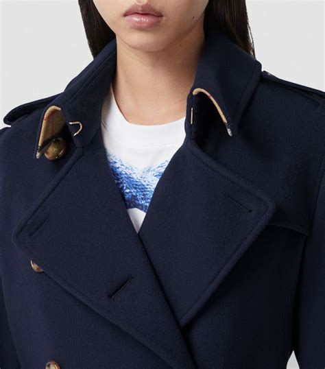 Womens Burberry Blue Cashmere Kensington Trench Coat Harrods Uk