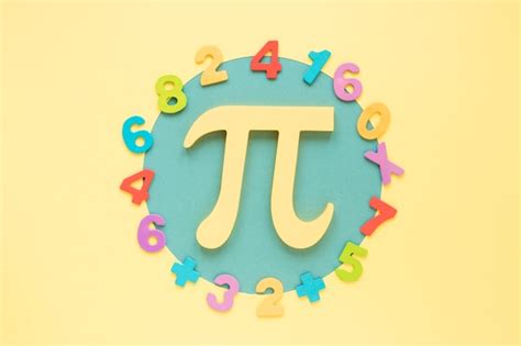 Premium Photo | Colourful math numbers surrounding pi symbol