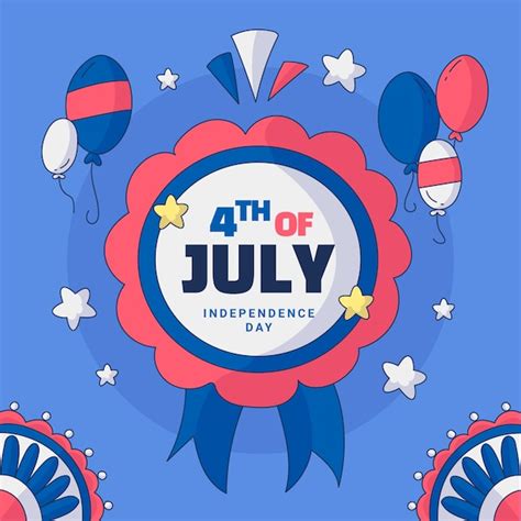 Premium Vector Hand Drawn Illustration For American 4th Of July