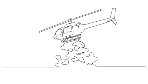 Continuous Line Art Air Transport Helicopter 21337396 Vector Art at ...