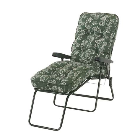 Glendale Deluxe Garden Lounger In Aspen Green Leaf