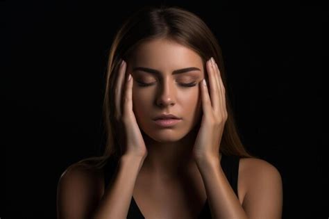 Premium Photo A Woman Holding Her Hands To Her Face