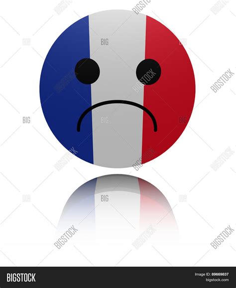 French Flag Sad Icon Reflection Image And Photo Bigstock