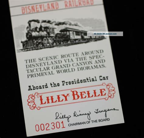 Disneyland 1976 Lilly Belle TICKET Mrs. Lillian Disney Presidential Car