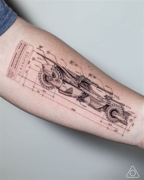 Batmobile Blueprint Scientific Tattoo Tattoo Studio Tattoos