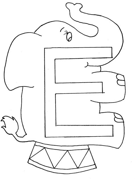 E Elephant Alphabet Coloring Pages & coloring book.