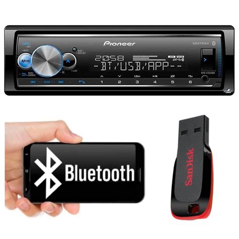 Pioneer Aparelho Som Mvh X7000br Spotify Controle De Volante Bluetooth