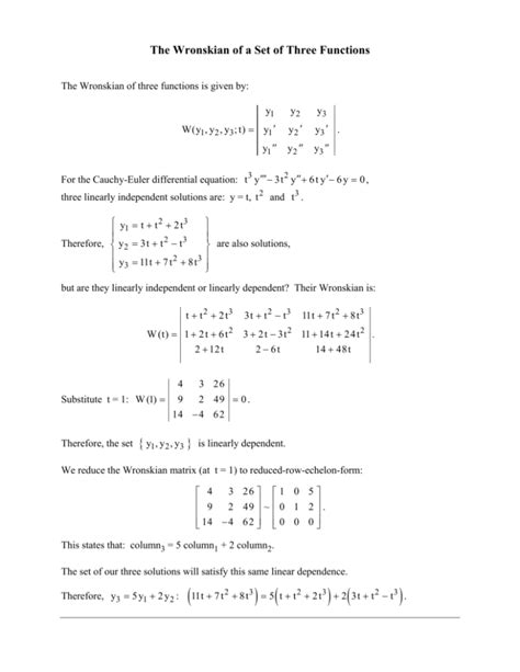 Calculate Wronskian Jamiecamrin