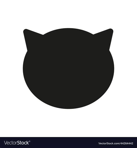 Simple Cats Head Silhouette On White Background Vector Image